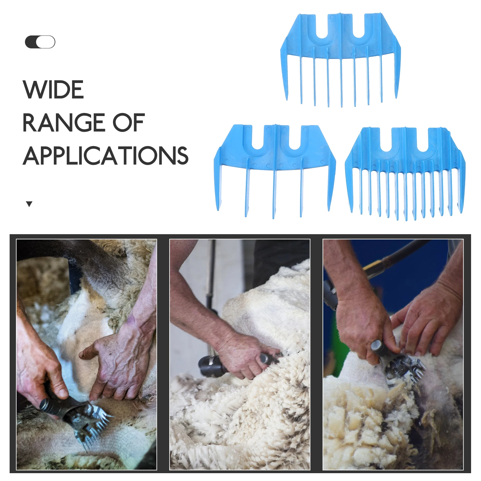

3pcs Shearing Tool Professional Grooming Guide Accurate Positioning Anti-Injury Design for Lamb Goat Trimming