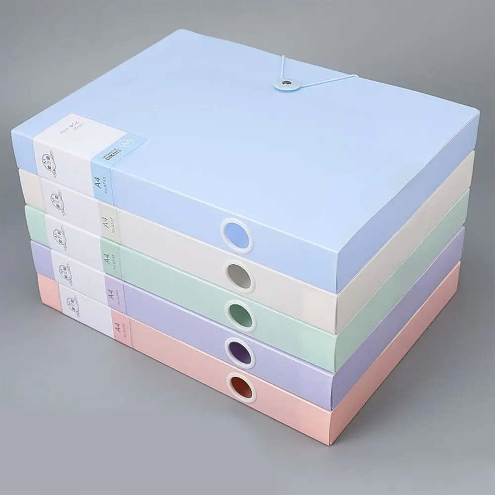 Imagem -03 - Dustproof Desktop Storage Box a4 File Organizer Box Espessado Morandi Color Multifuncional Document Case pp Plastic Cores