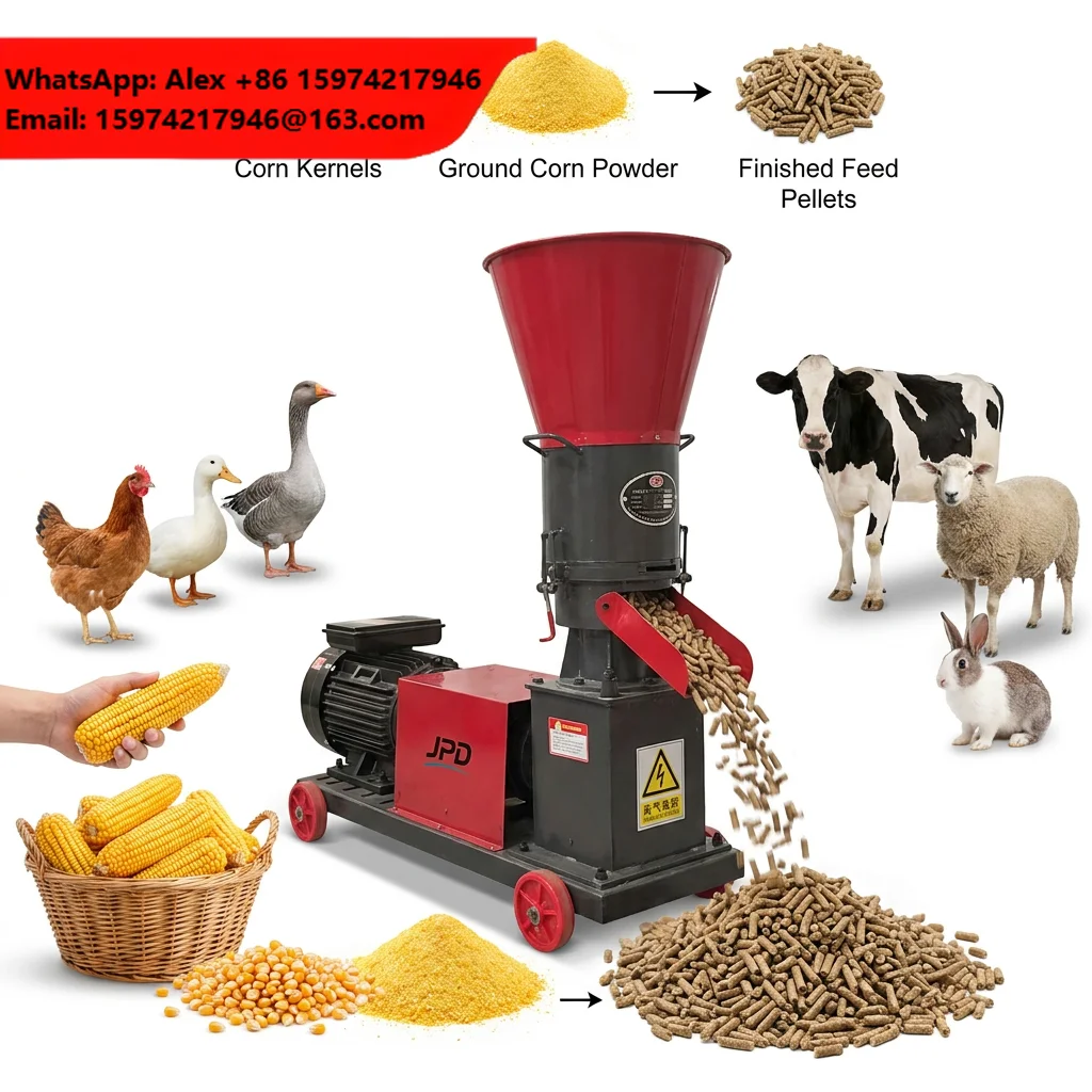 Household 220V 50Hz Mini Electric Feed Pelletizer For Bird Rabbit Poultry Animal Granulator Press Factory Direct Sale