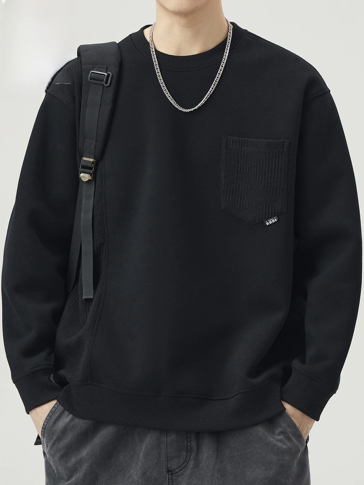 

Мужская толстовка Heavyweight Hoodie, повседневная базовая футболка, осенняя новинка, модный бренд, с круглым вырезом, длинным рукавом, размер M