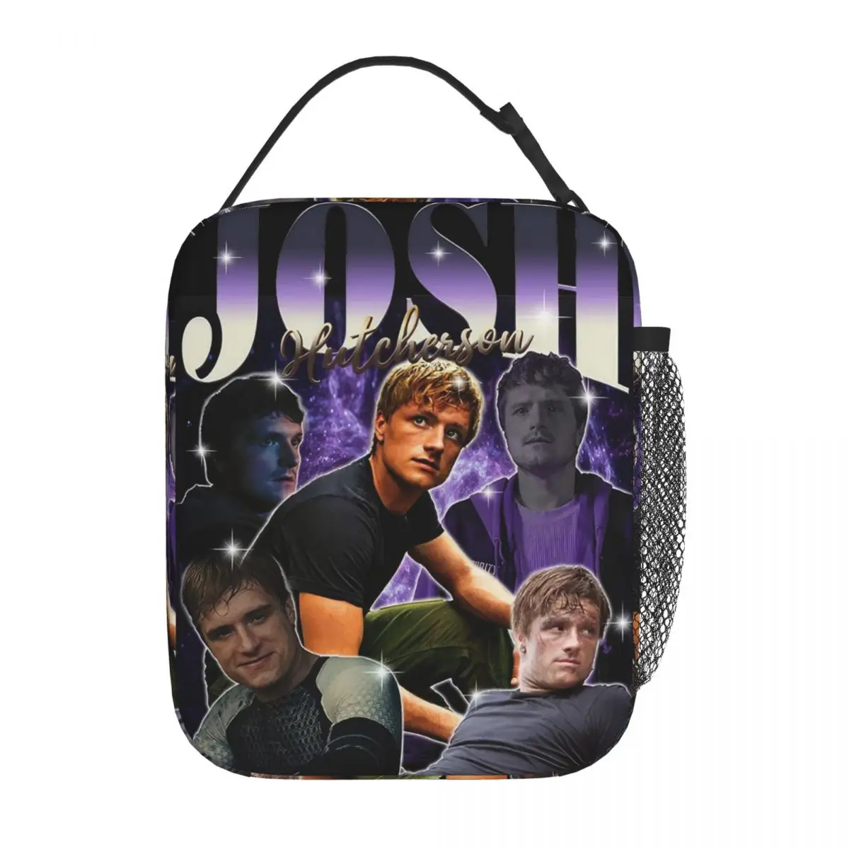 

Josh Hutcherson 90s Insulated Lunch Bags Movie TV Actor Food Container Portable Thermal Cooler Lunch Boxes For School Office