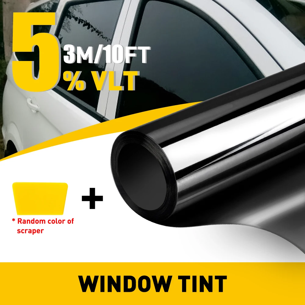 75cmx300cm Black Car Window Film Roll Car Auto Home Self Adhesive Glass Tint Privacy UV Protector Glass Sticker Foils Ceramic