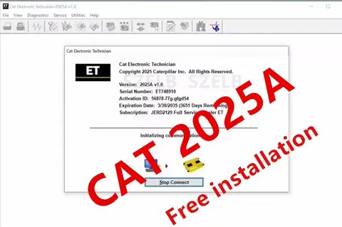 CAT Caterpillar ET 2025A Software Caterpillar Electronics Engineer 1PC Install and DDDL8.21 1PC Install