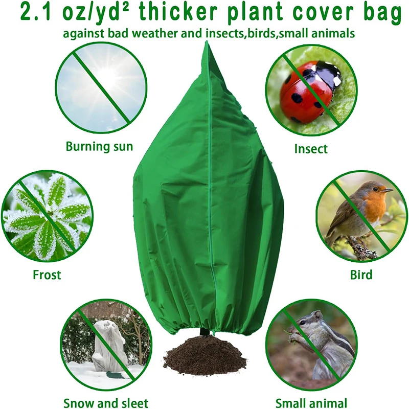 

1pcs 39*47inch Plant Covers Freeze Protection, Frost Cloth Plant Freeze Protection Cover, Garden Fabric Floating Row Cover