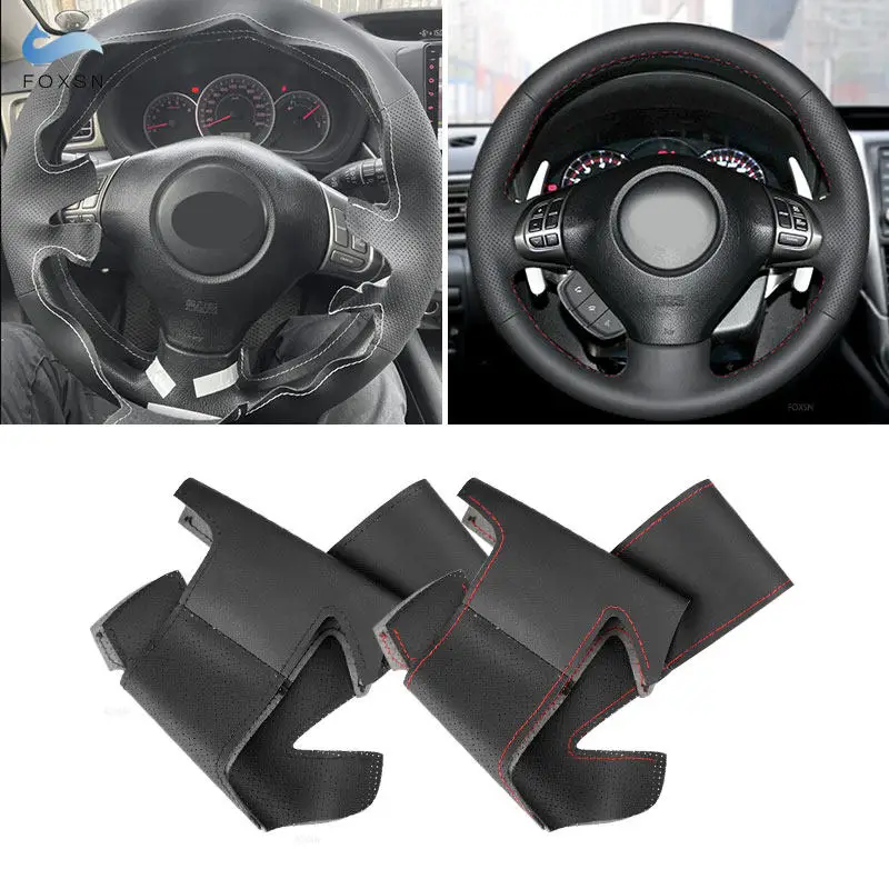 Soft Perforated Leather Cover For Subaru Forester 2008-2012 Impreza 2008-2011 Legacy 2010 Exiga 2 Car Steering Wheel Cover Trim