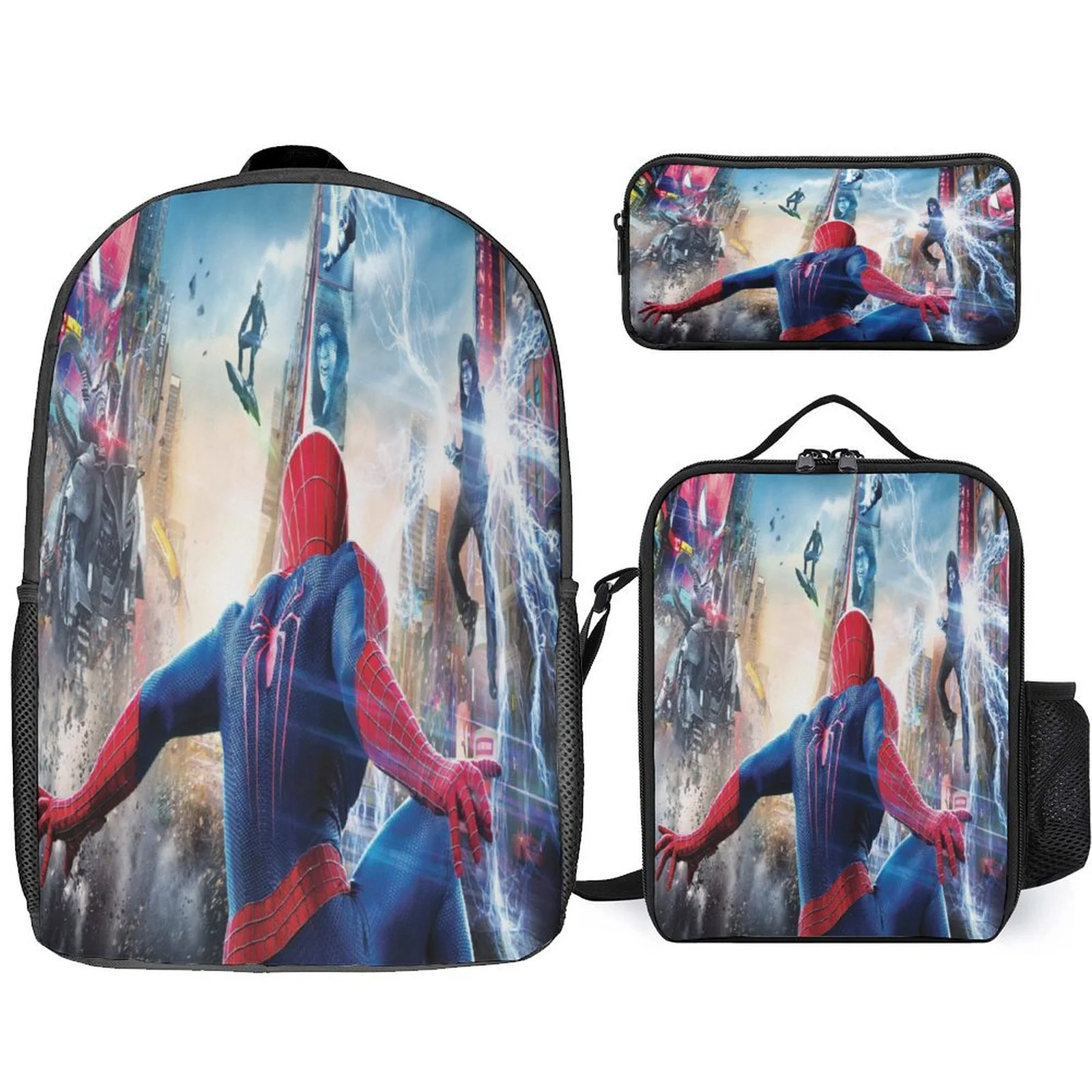 

Fashion 3 in 1 Daypack Set-Little Kid Spider-Man Multifunction Backpack+Durable Side Bag+Pencil Box for Student
