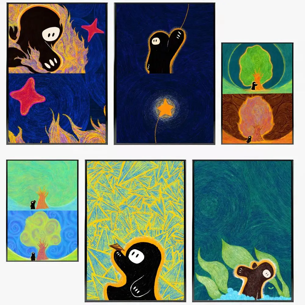 

Shadow Project Colorful Art Illustrations Poster Poster Waterproof HD Wall Art Decal Self-Adhesive Aesthetic Decor For Home Livi