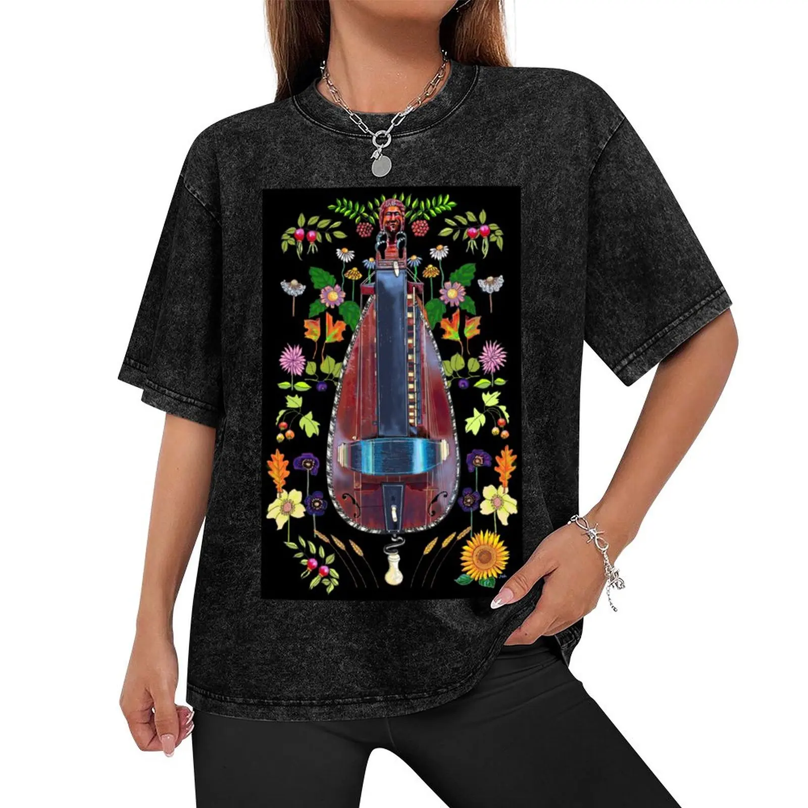 1920's Hurdy-gurdy with Sunflower T-Shirt football t shirt cute clothes mens fashion