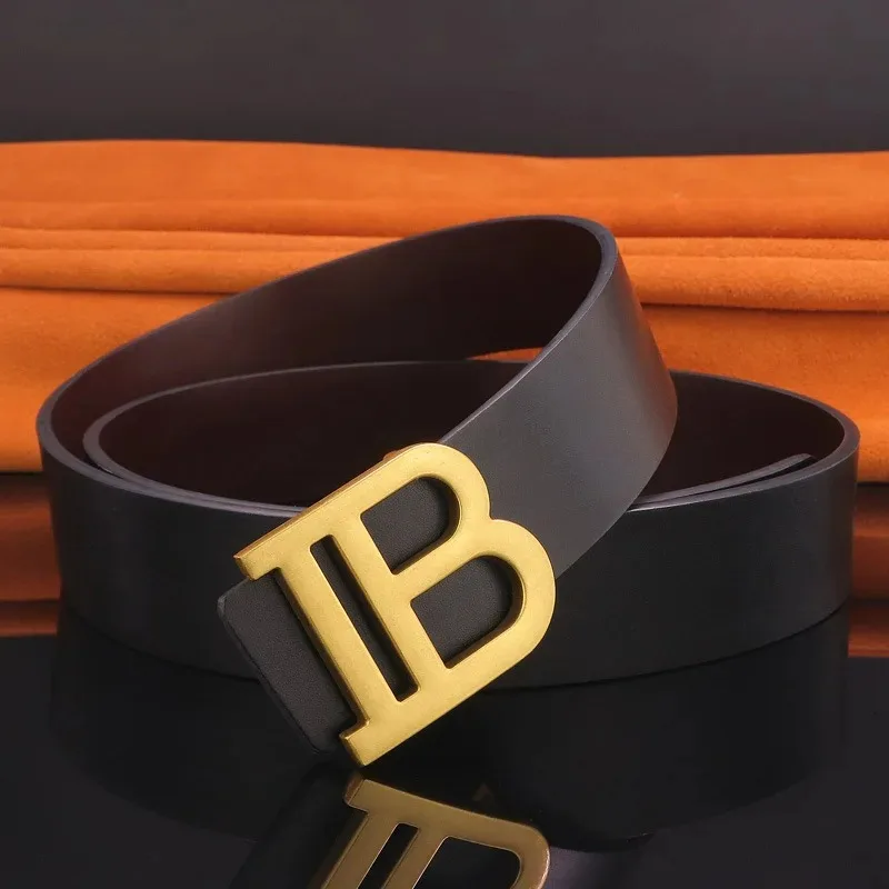 Herren-Ledergürtel mit Legierungsschnalle 3,7cm für Business und Freizeit Hochwertiger Designer-Gürtel Langlebig – Detail 1