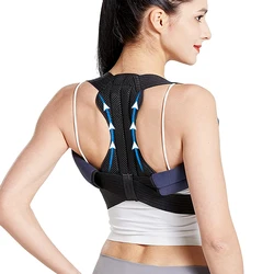 Corrector de postura ajustable para hombros y espalda, cinturón de Soporte Lumbar para cuello, alisador de espalda, corsé