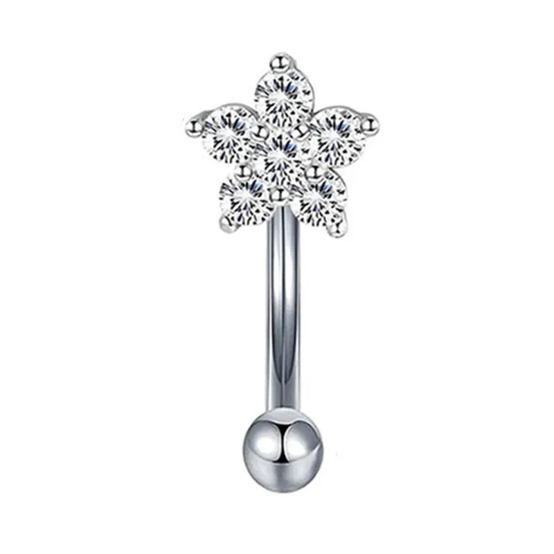 Curved Barbell Eyebrow Piercing Earring, Tragus Stud