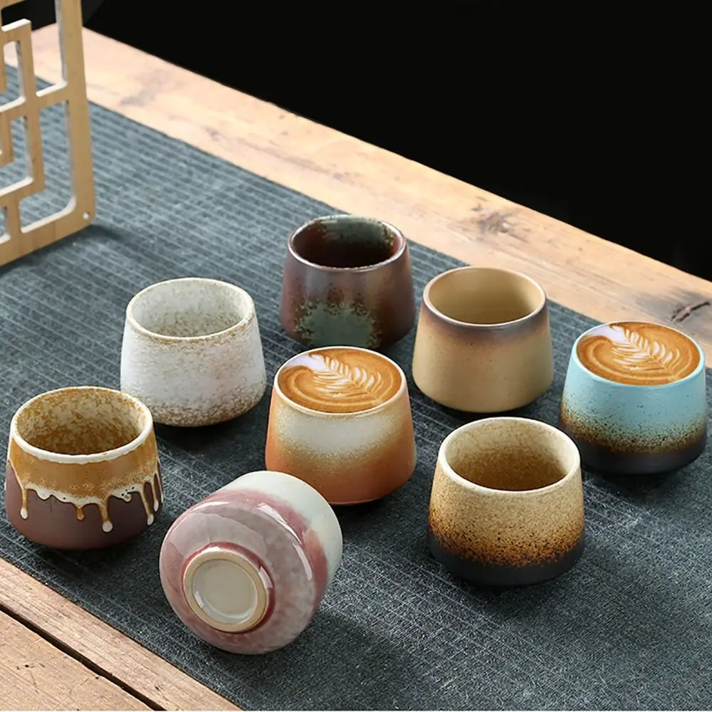 Retro Teacup Kiln Transformation Ceramic Coffee Cup Household Water Bowl Crude Pottery Creative Office Drinkware 200ML