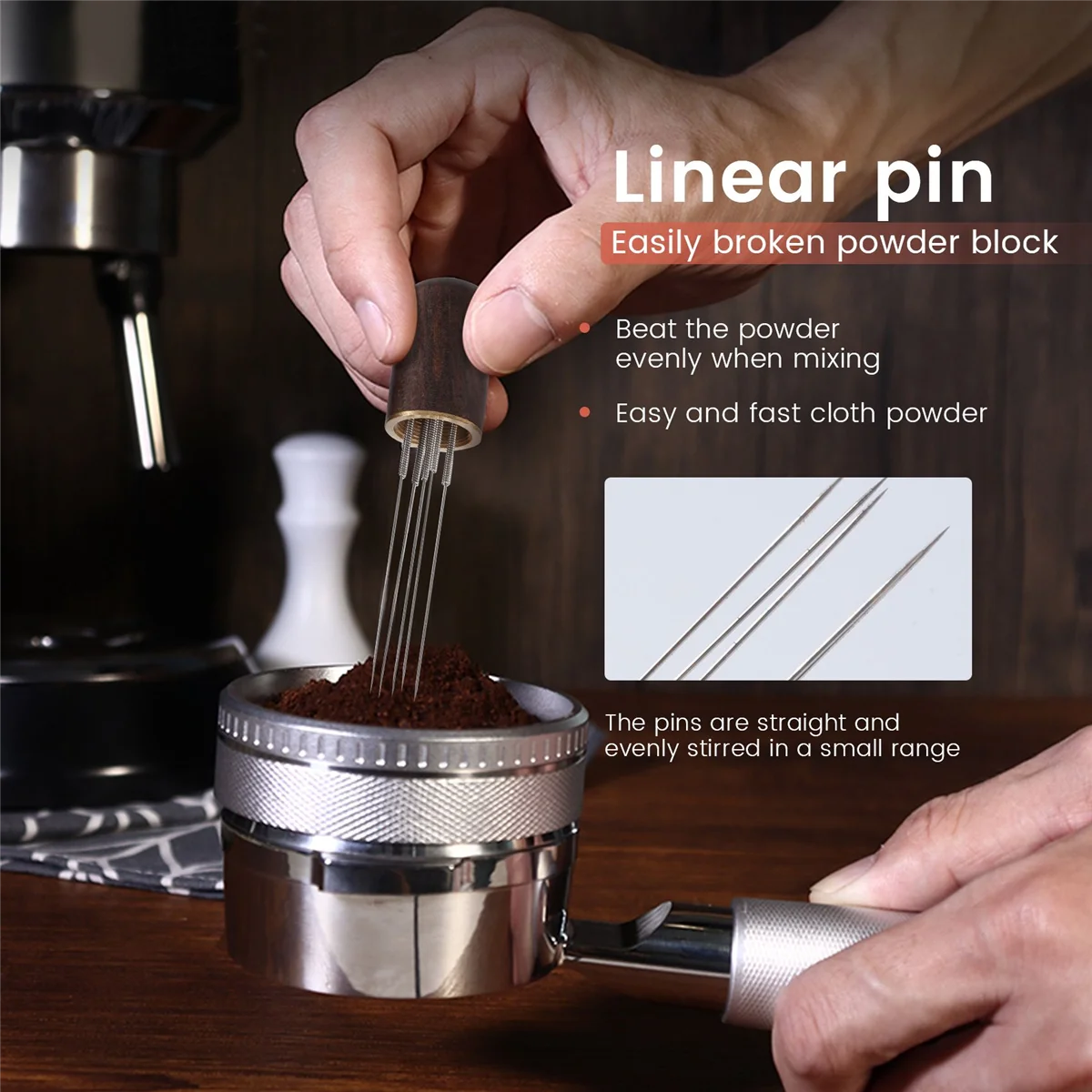 Popular manipulación de café, agujas de acero inoxidable, agitador de polvo para Espresso, nivelador distribuidor, herramientas WDT, accesorios para agitar café B