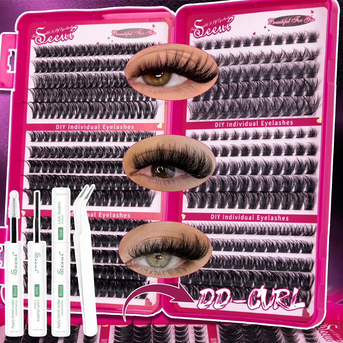 Manga-Wimpernbüschel mit Spikes, Wispy-Wimpernverlängerungs-Set, Anime, wiederverwendbare Faux-Mink-Fairy-Einzelwimpernverlängerung – Detail 6