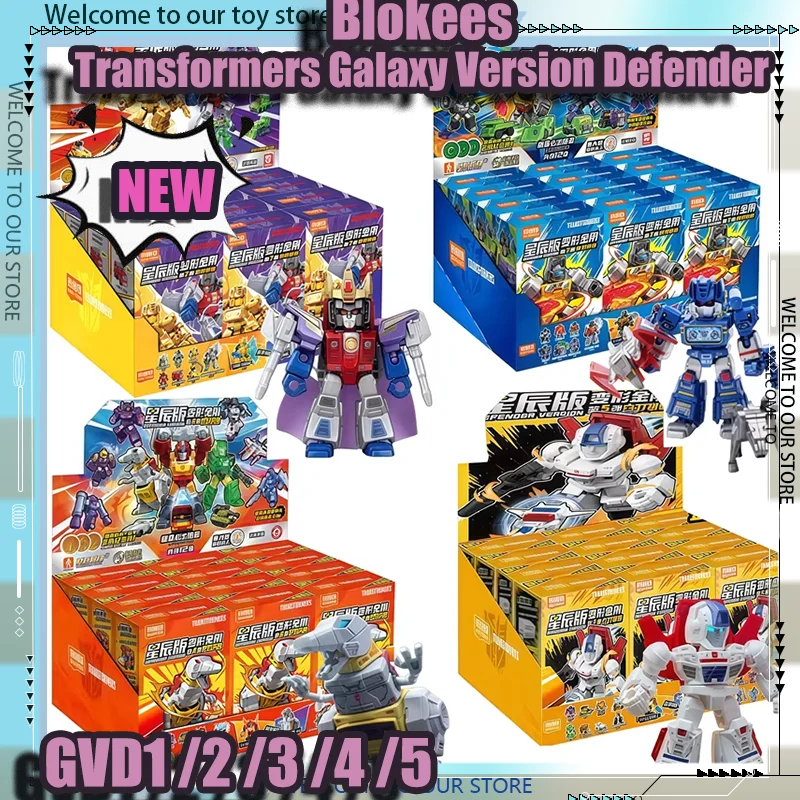 Blokees Transformers Version Galaxie Defender Blocs de Construction Optimus Shockwave Megatron Figurines Robot Jouets Boîte Mystère Cadeaux