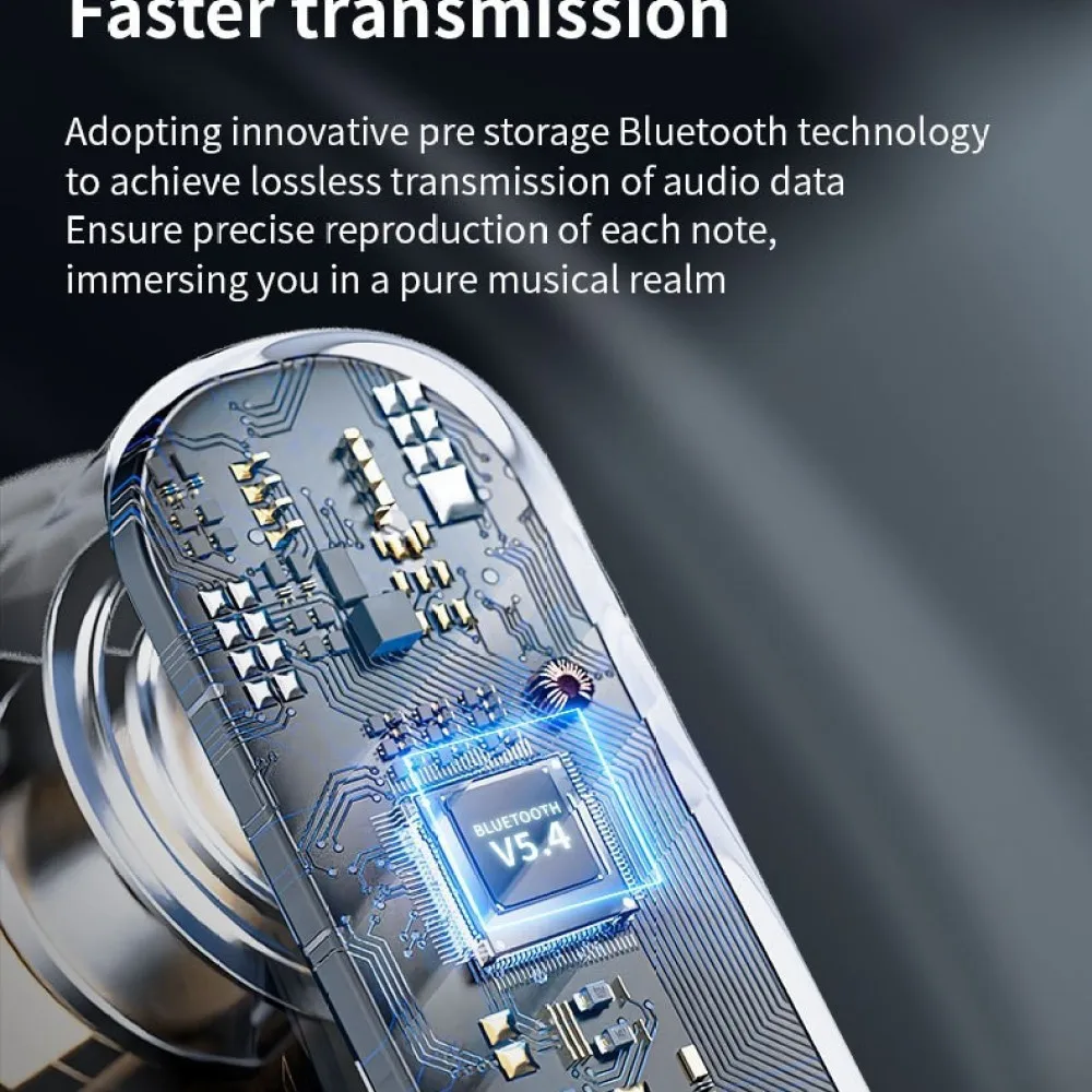 Smart Translator Wireless Earbuds Bluetooth 5.4 LCD Display Noise Reduction Sport Headset Stereo Audio Waterproof Device