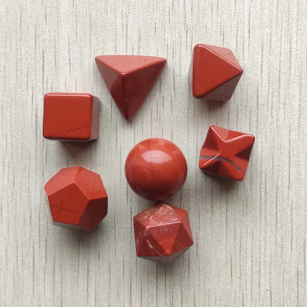 

Good quality Beautiful natural red stone Geometric home decoration no hole jewelry gift 7pcs/lot Wholesale free shipping