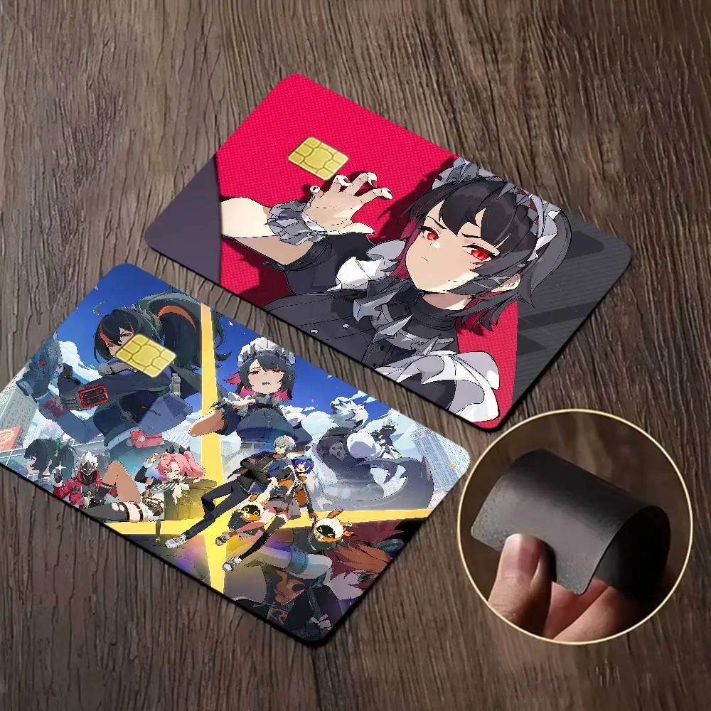 GAME Zenless Zone Zero Anime Cartoon 1 Set Of 4 Pcs Sticker Film Skin For Credit Card Debit Bank Bus Card