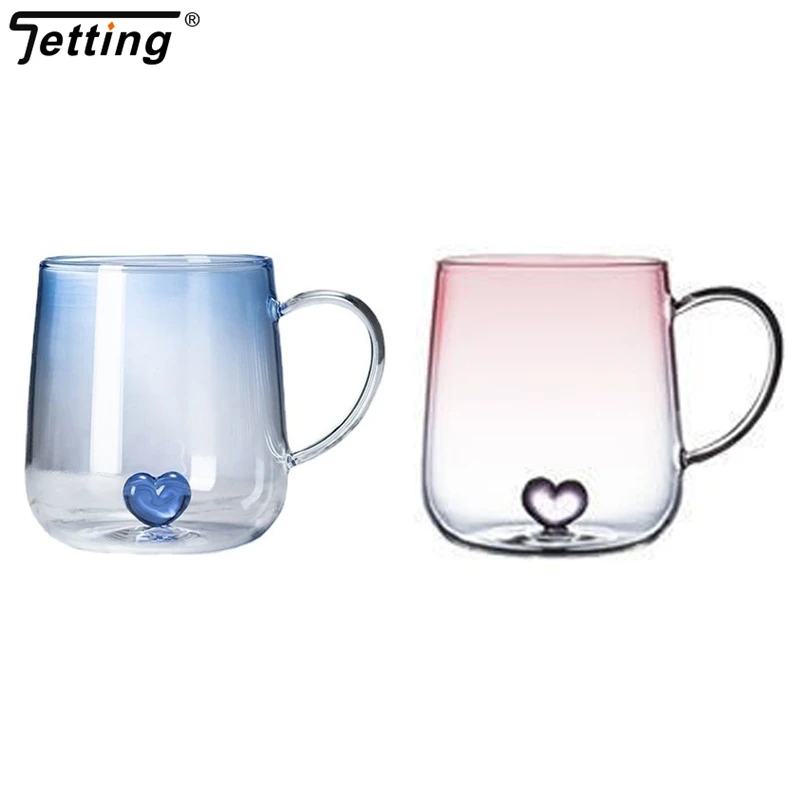 1Pcs Love Glass Cups Gradient Erotic Couple Warm Heart Cup Milk Juice Coffee Cup Water Cup Coffee Mugs Drinking Glasses Gift