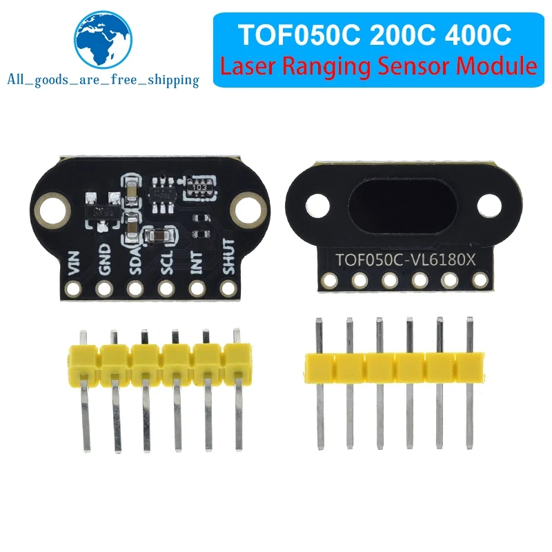Time of Flight (ToF) Laser Ranging Sensor Module VL6180/VL53L0X/VL53L1X TOF050C TOF200C TOF400C 50cm/2m/4m IIC Interface for Ard