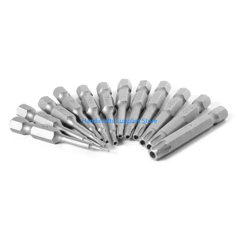 R1wa Profession Screwdriver Drill بت 50 مم 1/4 بوصة T5-T40 Torx Head Bits للوحة الخشب الصلبة MDF لوحة جسيمات