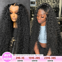 Deep Wave 13x6 HD Lace Frontal Wig 200% Transparent 13x4 Water Wave Lace Frontal Human Hair Wigs For Women 4x4 Lace Wig