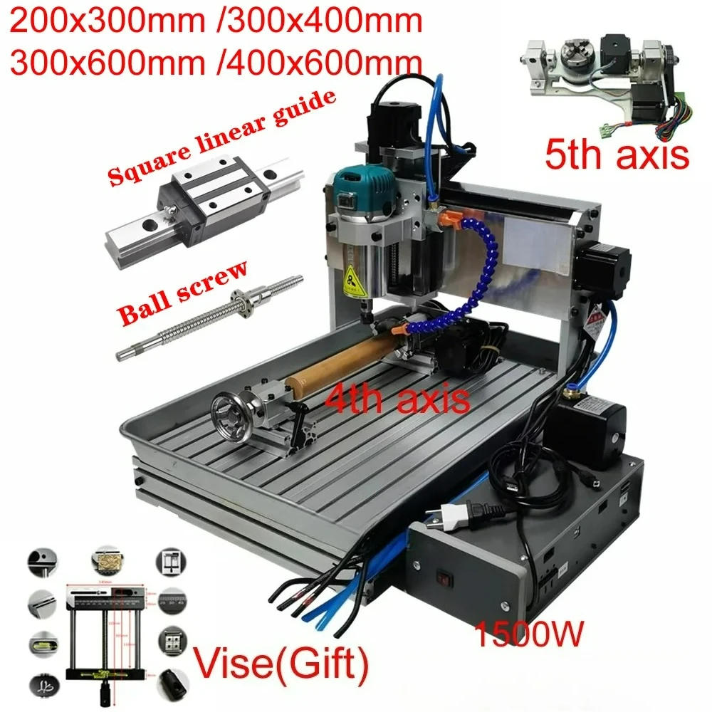 

Customizable Wood Router Metal Engraving Drilling Machine 5 Axis Milling Carving Machine