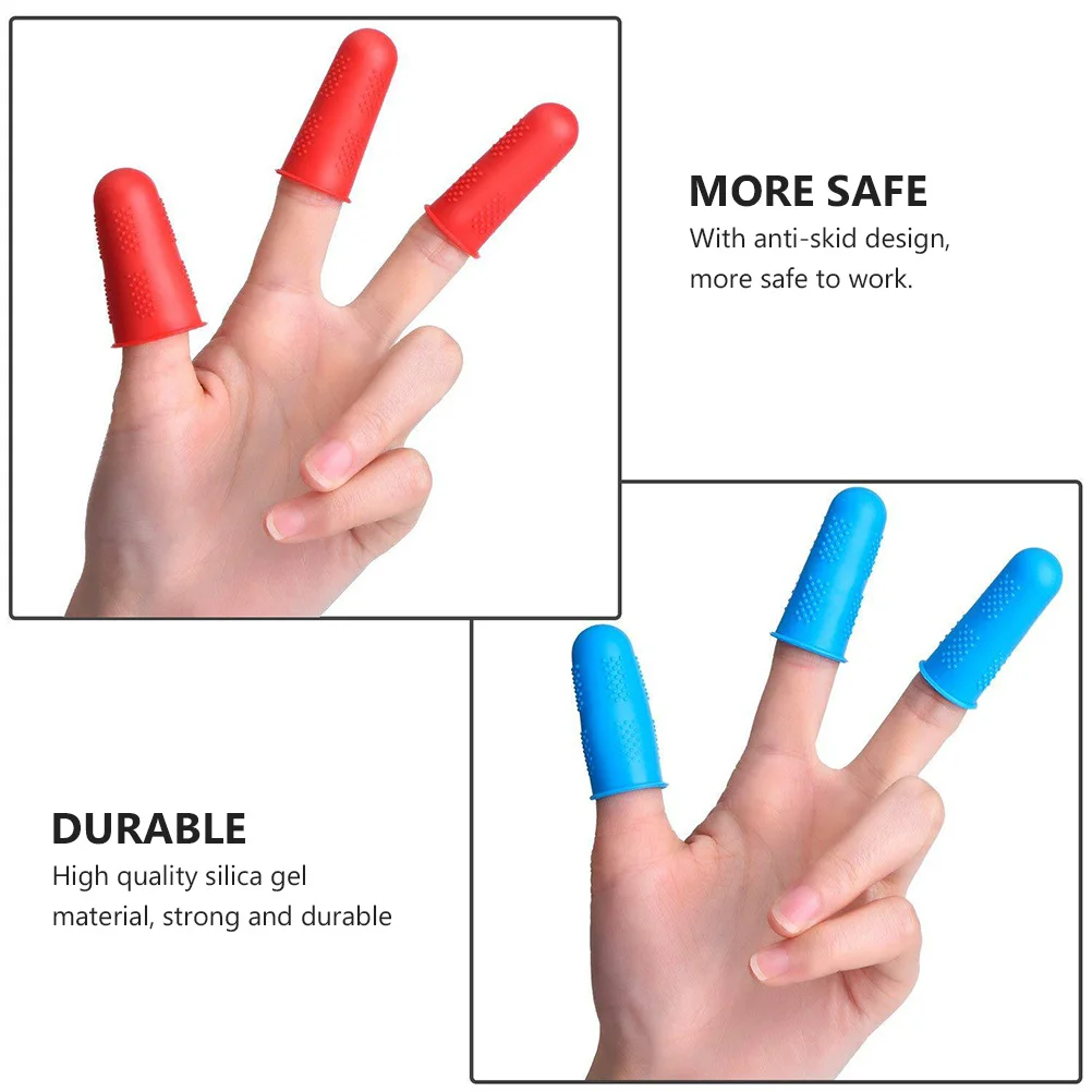 12 قطعة سيليكون مكافحة تحرق حماة الاصبع المضادة للانزلاق ارتداء مقاومة مطاطا إصبع يغطي للطبخ الخبز حماية الصحة