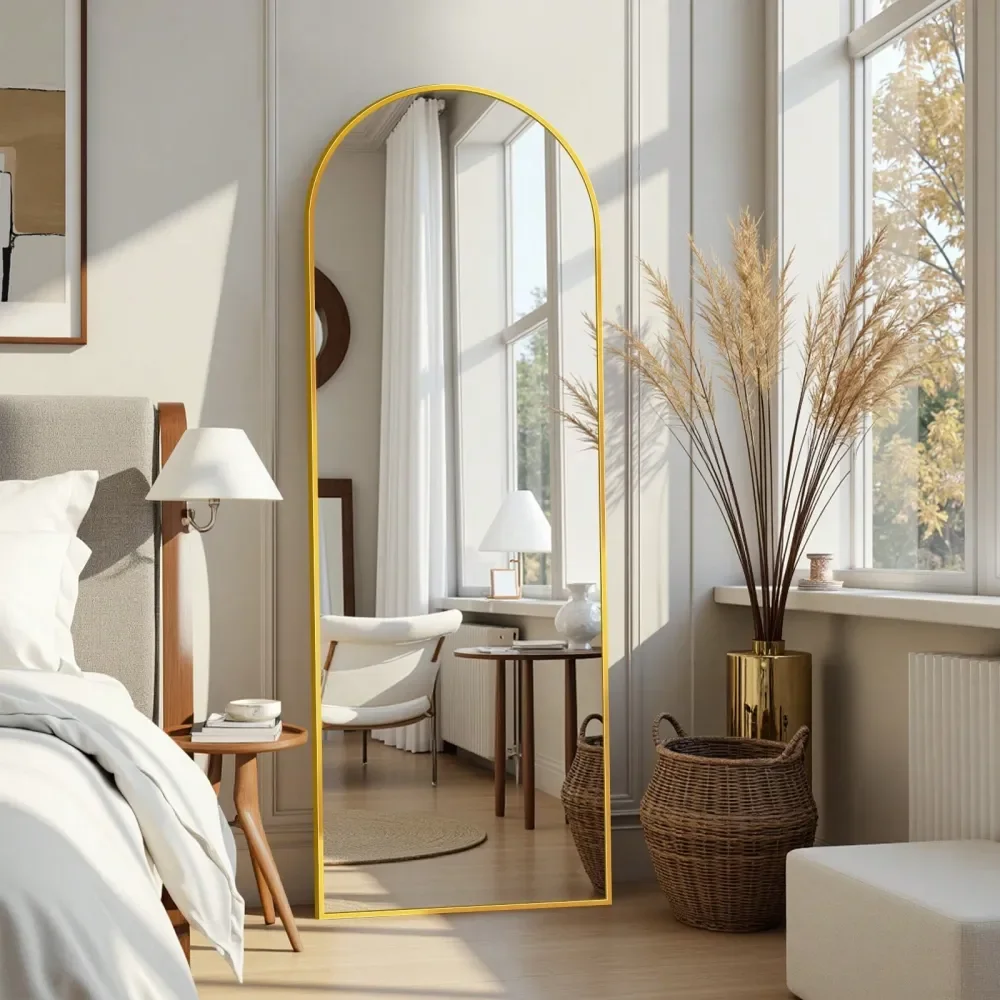 

Зеркало в полный рост, арочное напольное зеркало 57x19, отдельно стоящее арочное зеркало в полный рост с подставкой для спальни, H