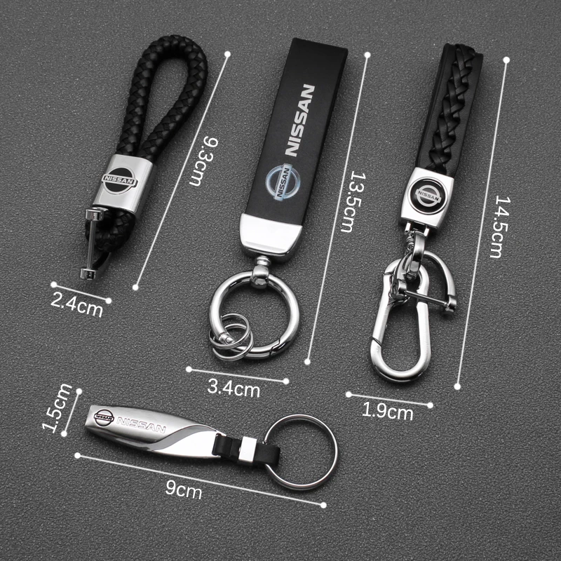 For Nissan Qashqai J10 J11 X-Trail Tiida Juke Almera Key Chain Key Rings Auto Styling Accessories 3D Metal/Leather Car Keychain