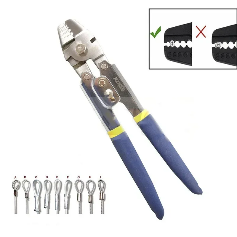 Ferrule Sleeves Crimping Tool Clamp Tool Steel Wire Rope Cut Working For 0.5MM-2.2MM Size Steel Wire Rope & Ferrule Sleeves
