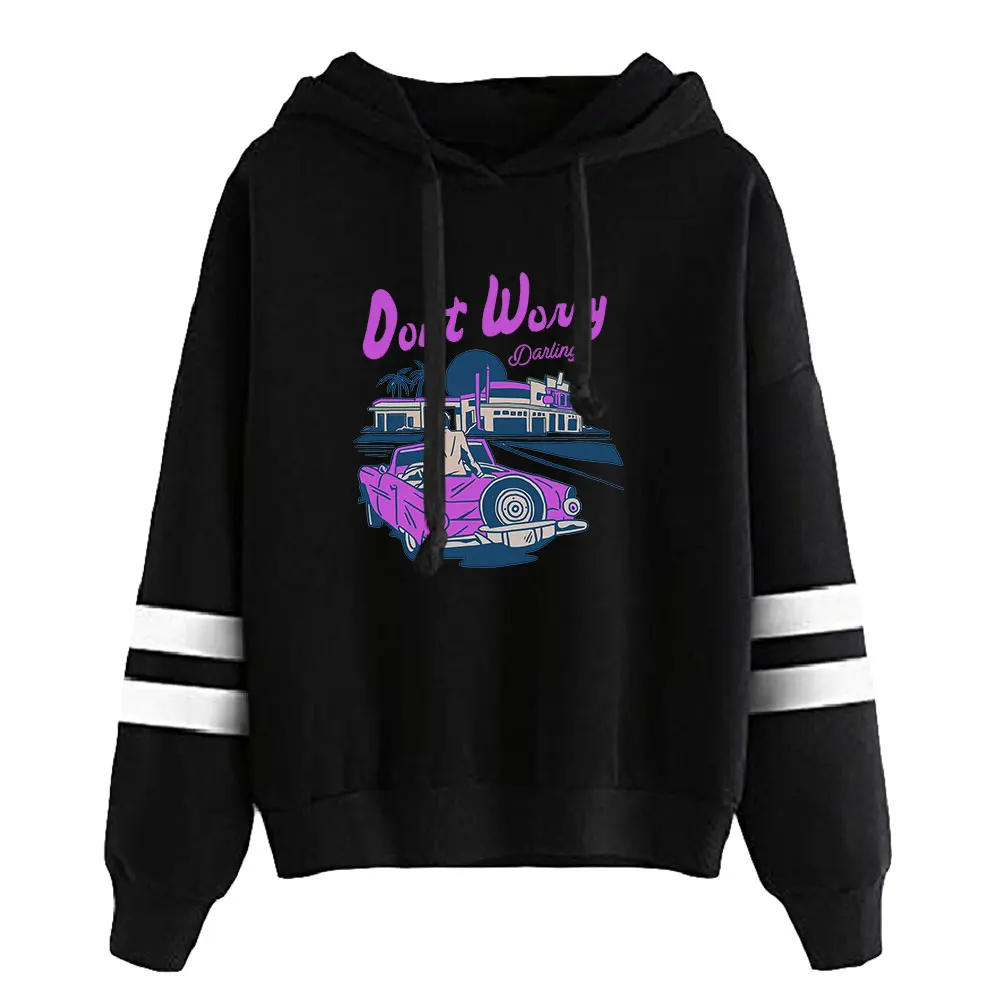

2026 Don't Worry Darling Unisex Pocketless Parallel Bars Sleeve Sweatshirt Women Men Hoodie Casual Style Fashion Clothes