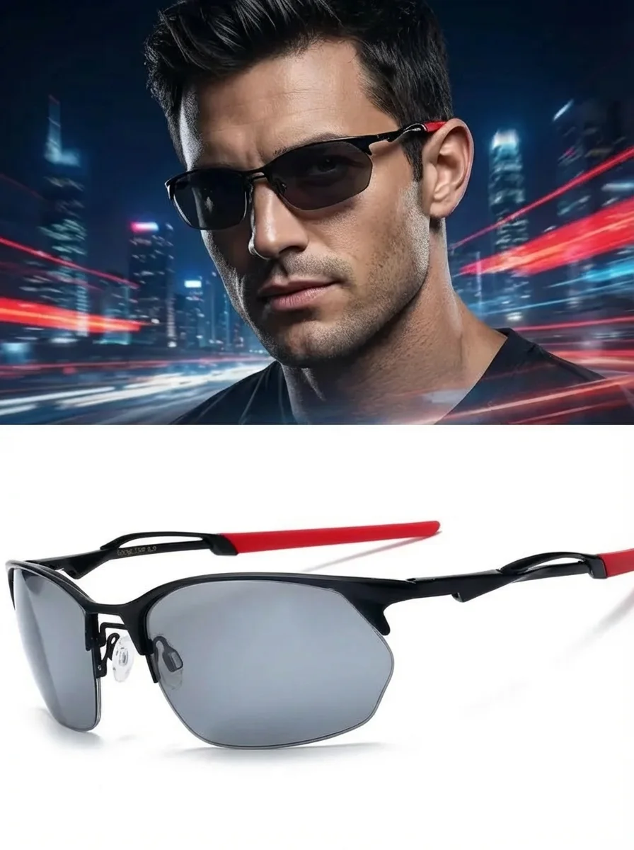 

Semi Frame Polarized Sunglasses Alloy UV400 Outdoor Sports Cycling Driving Glasses for Men Women