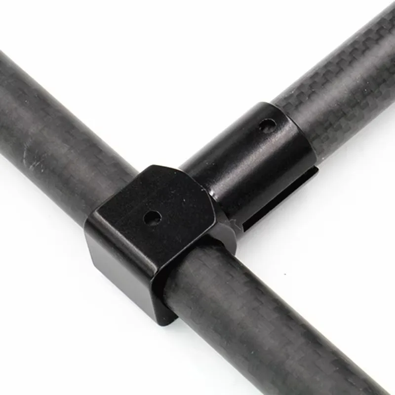 Tube de trépied en T à trois voies, train d'atterrissage en aluminium 16 20 25 30mm, pièces de Tube en Fiber de carbone pour bricolage Drone quadrirotor Multicopter 4 pièces