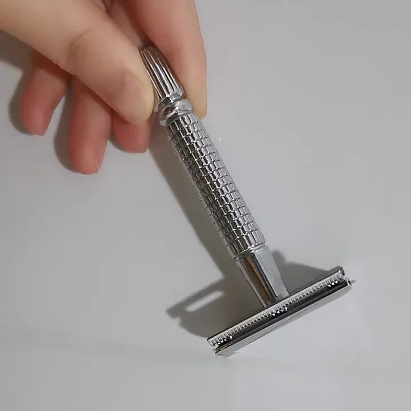 Maquinilla de afeitar de seguridad de doble filo para hombre y mujer, afeitadora de depilación clásica, afeitadora de seguridad ajustable, cuchillas