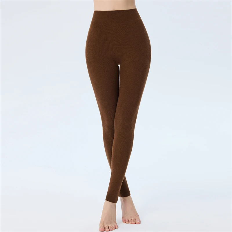 أزياء النساء 100% غرامة الصوف طماق سميكة سلس آلة قابل للغسل الخريف الشتاء مرونة عالية الخصر الدفء متماسكة طماق #2