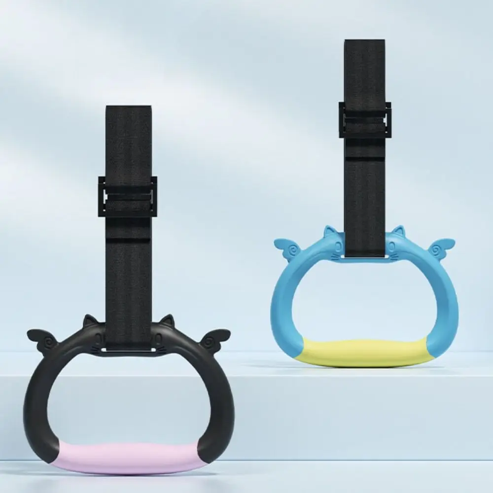 

Non-Slip Children Gymnastic Rings Arm Strength Adjustable Straps Pull up Handle Rings Workout Comfortable Strength Training Ring