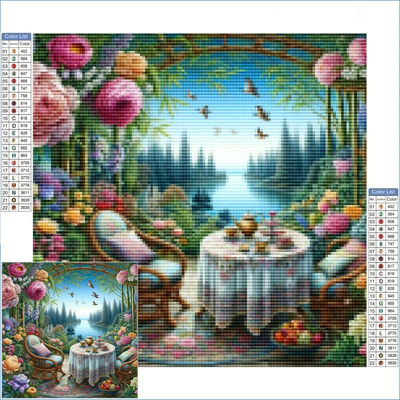 

Diamond Painting 2025 New Collection Enchanting Garden With Flowers Diamond Art Full Crystal Stitch Products Home Decor Items