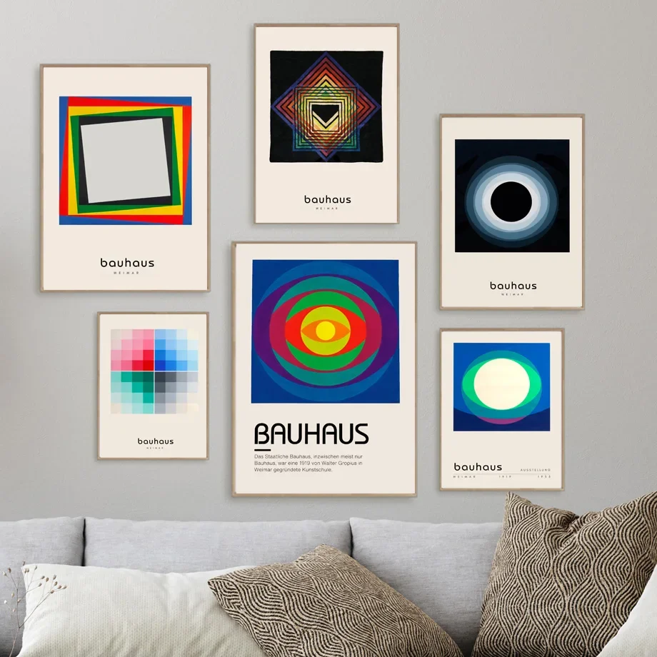 

Vintage Bauhaus 1919 Exhibition Posters Abstract Modern Gallery Wall Art Prints Canvas Painting Pictures For Living Room Decor