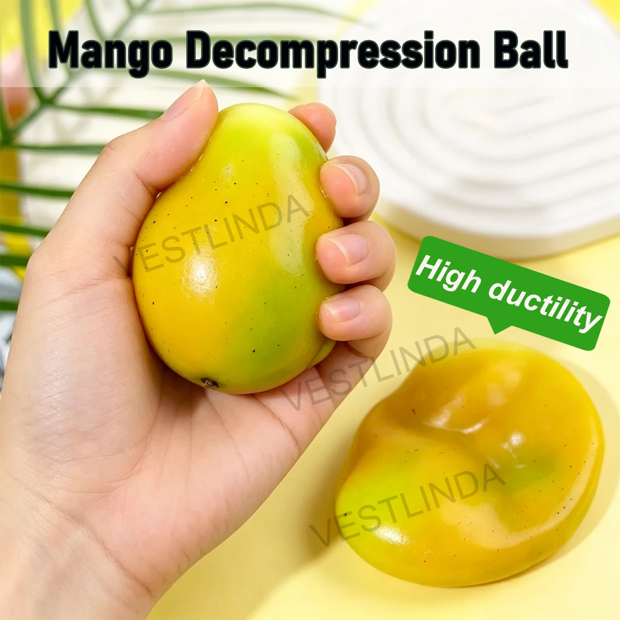 1/2 Stück Mango-Quetschspielzeug, Fingerspitzen-Dekompressionsspielzeug, Langsam Rückfedernd, Anti-Stress, Temperatur-Verfärbung, Simuliertes Obst, Lustiges Geschenk