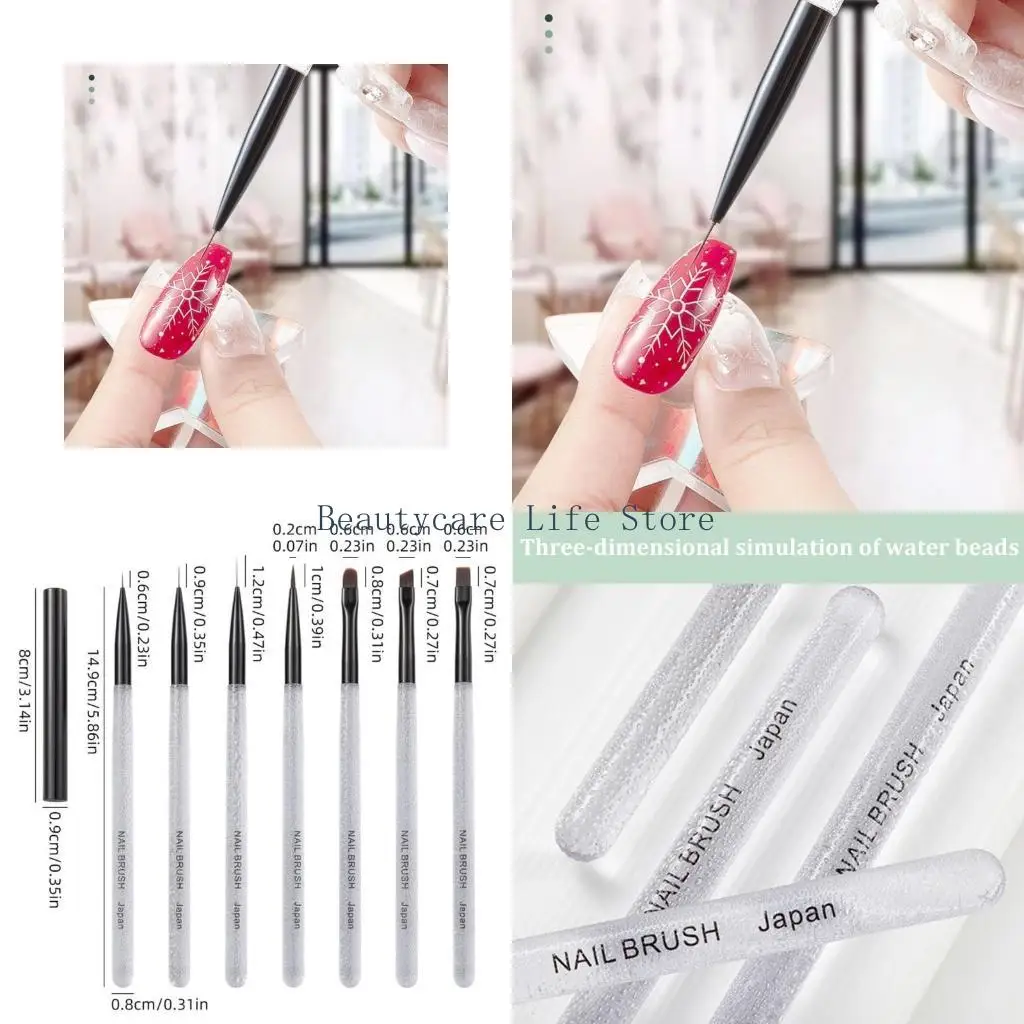 

652c 7pcs Art Liner Brush Pizer Pend Set Set Art Designs Pen Brush
