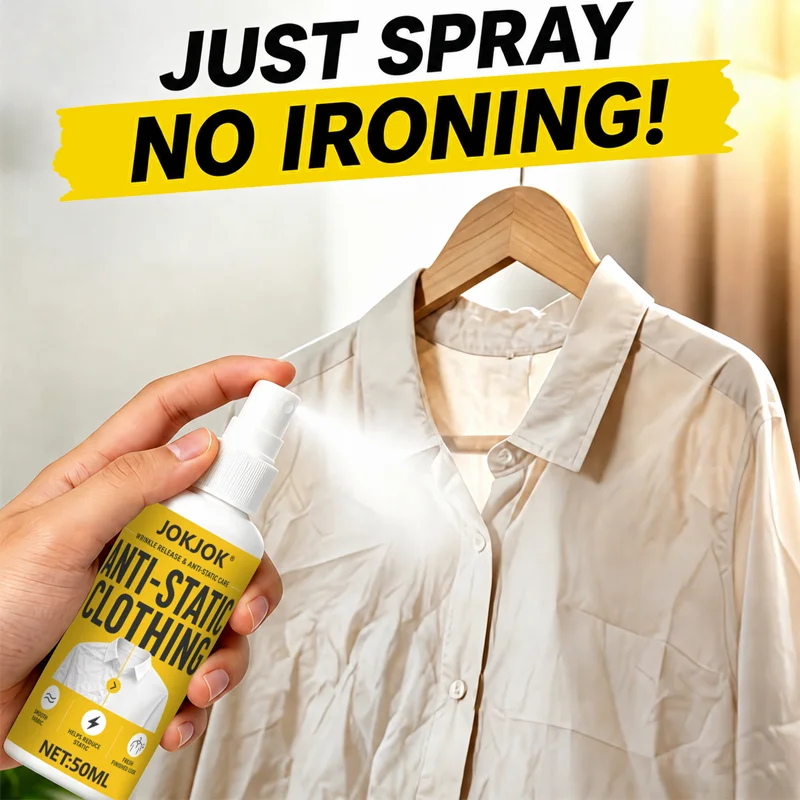 Portable Instant Clothes Wrinkle Remover Spray, Fast Eliminate Stubborn Creases And Folds, Gentle Fabric Smoothing Mist for Shir
