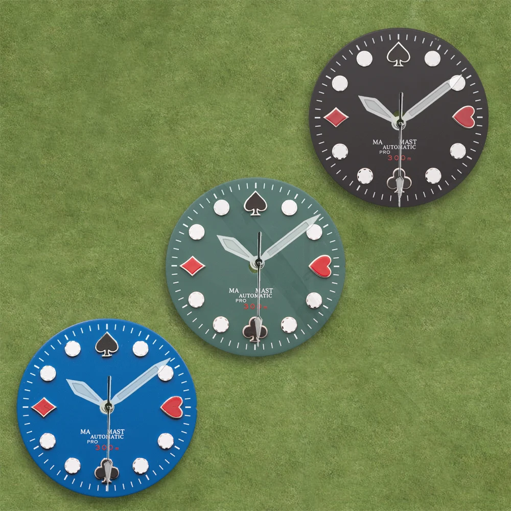 

Циферблат NH S Logo 28,5 мм для часов с механизмом NH35/NH36/4R/7S, зеленый люминесцентный, высококачественные аксессуары для модификации мужских часов.