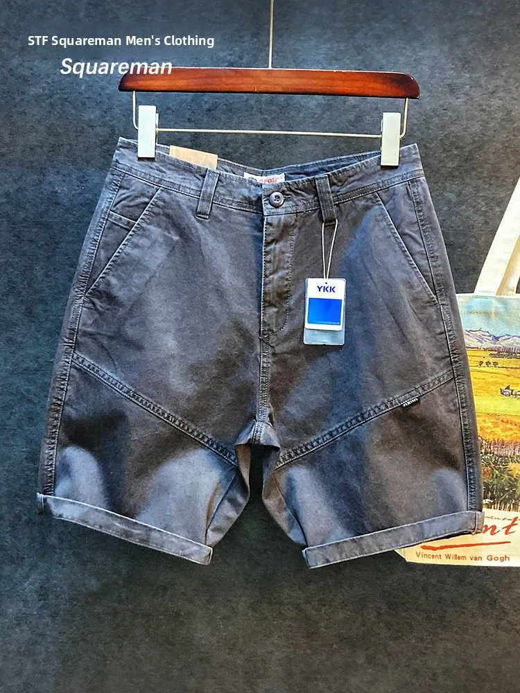 

High Quali Men's Casual orts Spring Summer Thin Motorcycle Sle Loose Five-Quarter Length Faionable Urban Workwear Pants