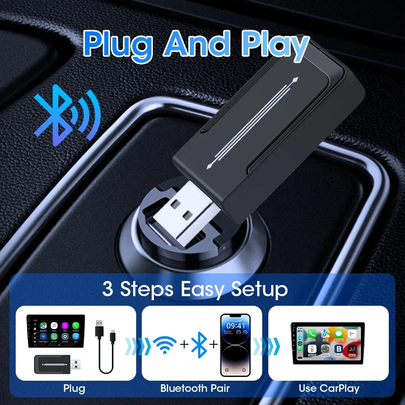 Srnubi cableado a inalámbrico Carplay 2 en 1 Android auto Mini adaptador conexión automática 5,8 GHz Wifi OTA actualización Plug and Play Universal
