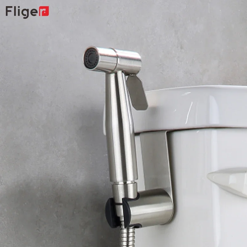 Fliger Stainless steel Bidet Faucet Single Cold Toilet hygienic shower hand held bidet sprayer for toilet Shower Tap Washer