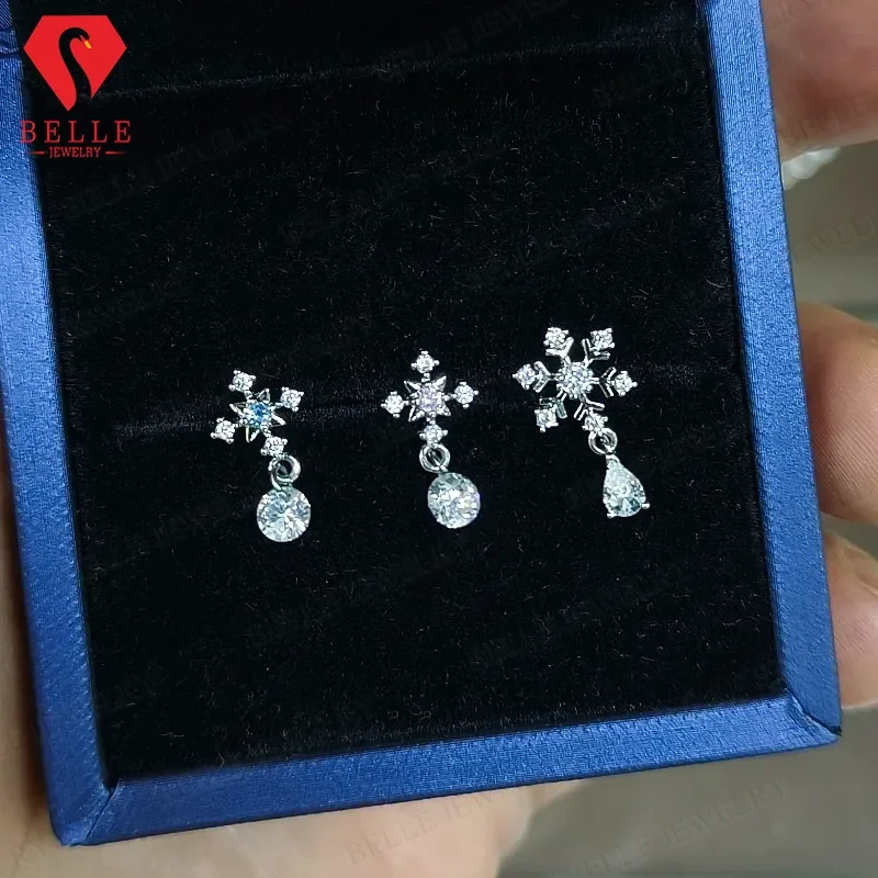 Zircon Ear Bone Stud Colorful Zircon Stainless Steel Y2K Punk Non-Fade Versatile Daily Wear Piercing Jewelry for Women