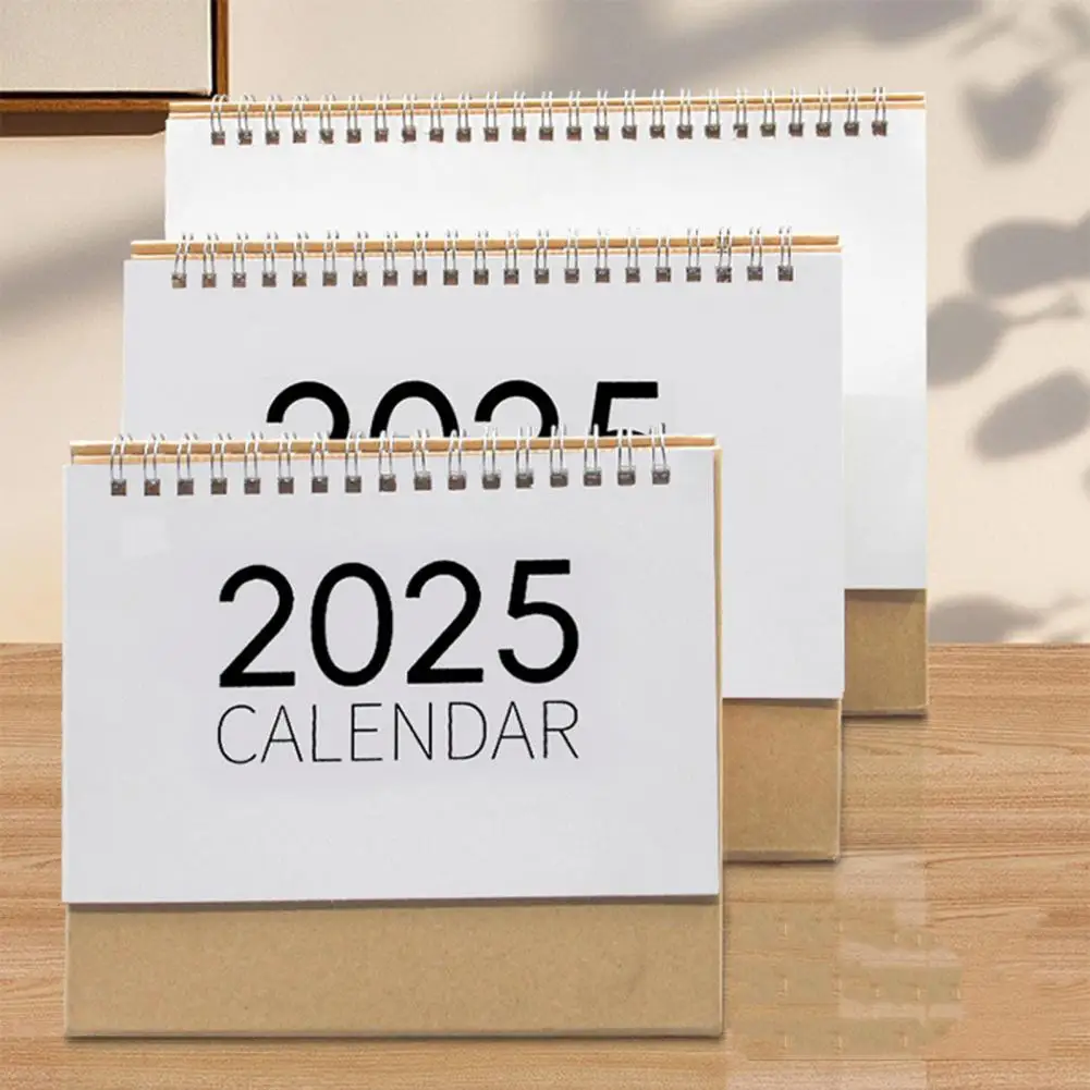 2025 calendário de mesa pequeno stand up bobina dupla ligação calendário mensal planejador diário marcação de eventos calendário de mesa de escritório