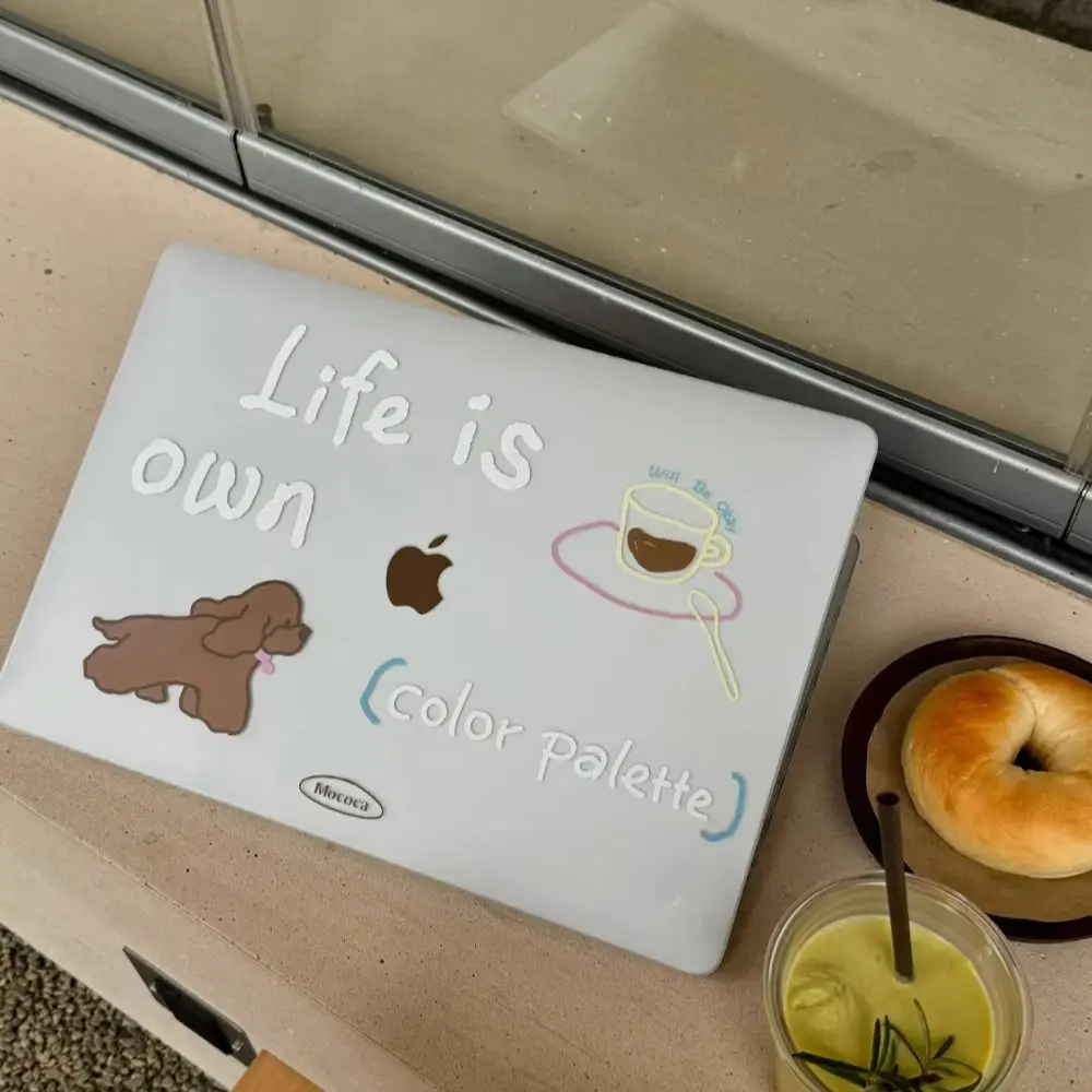 

Ins Coffee Puppy Crystal Laptop Cover For Macbook Air 13 15in NEO M5 M4 A3240 A3113 A3241 A2941 A2337 Pro 14 16 M3 M2 M1 A2338