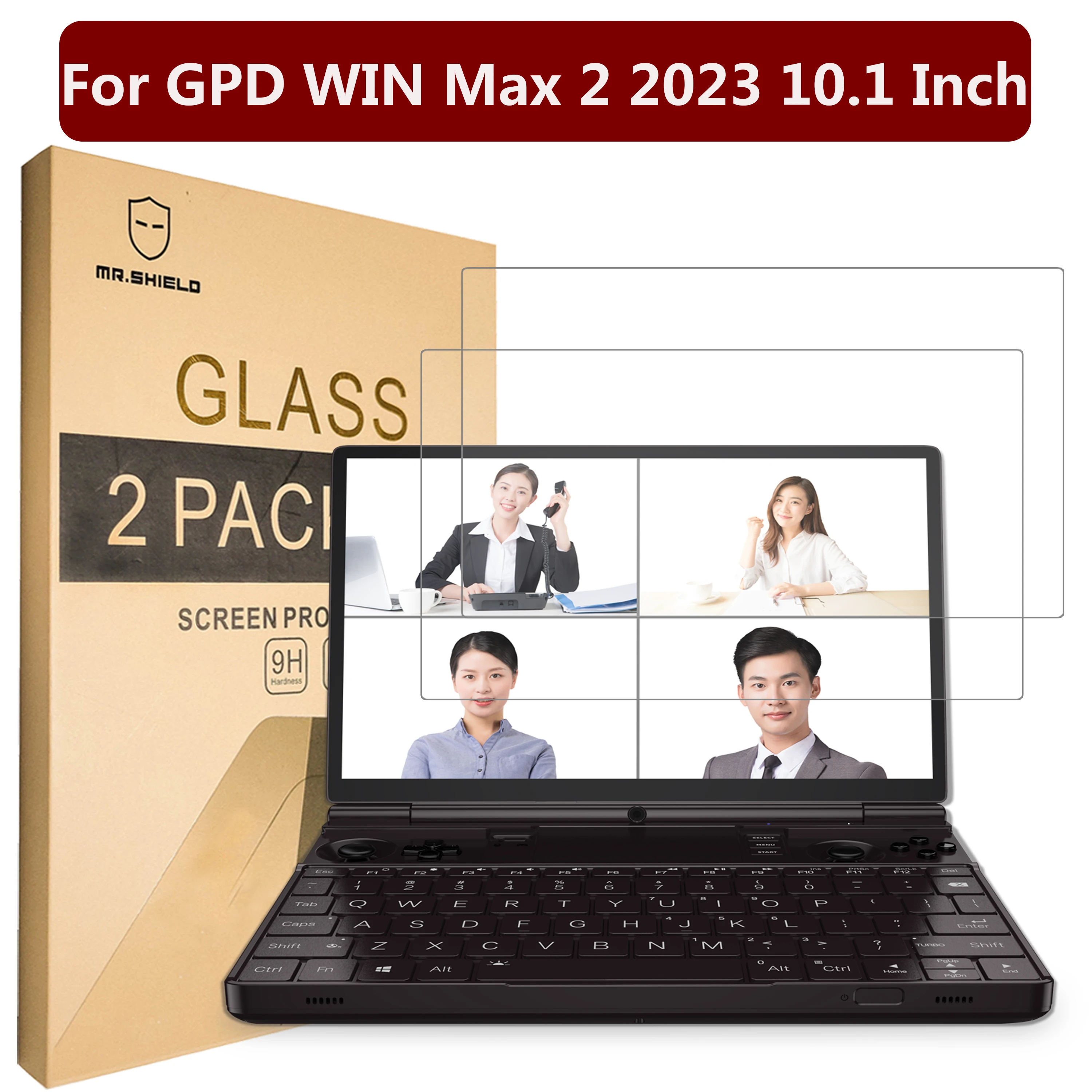 Mr.Shield [2-PACK] Screen Protector For GPD WIN Max 2 2023 10.1 Inch [Tempered Glass] [Japan Glass with 9H Hardness]